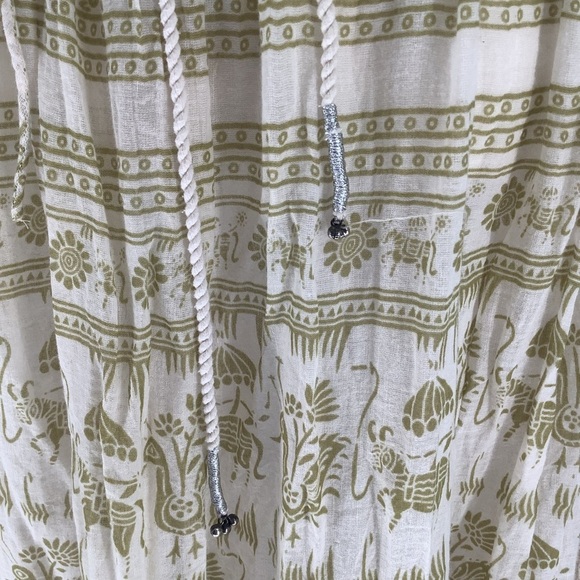 Free People Backless Elegant Green and Cream Halter Maxi Dress - Picture 6 of 13